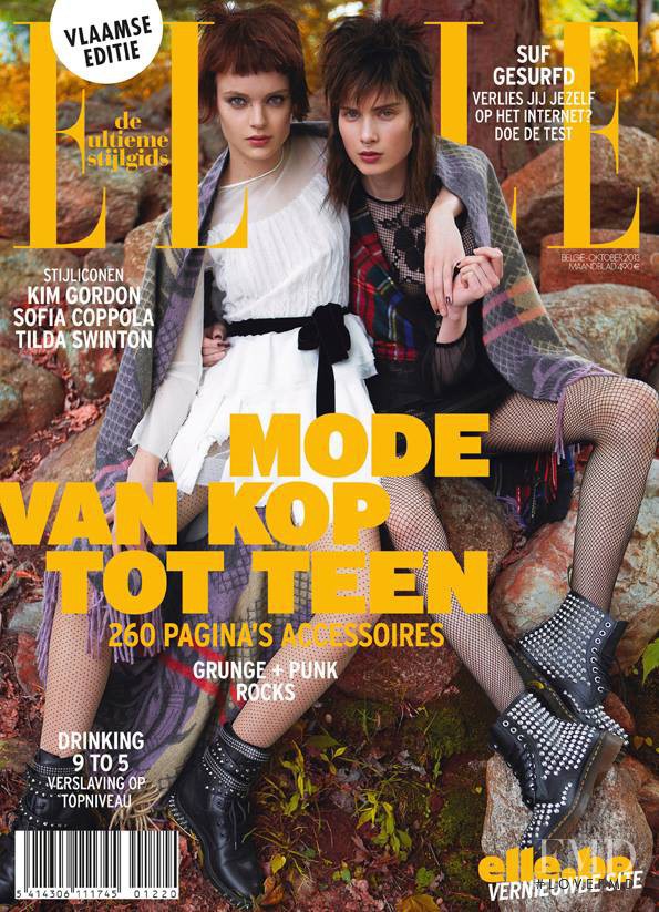 Elsa Sylvan, Svea Kloosterhof featured on the Elle Belgium cover from October 2013