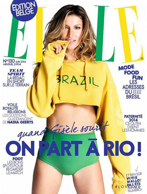Gisele Bundchen featured on the Elle Belgium cover from June 2014