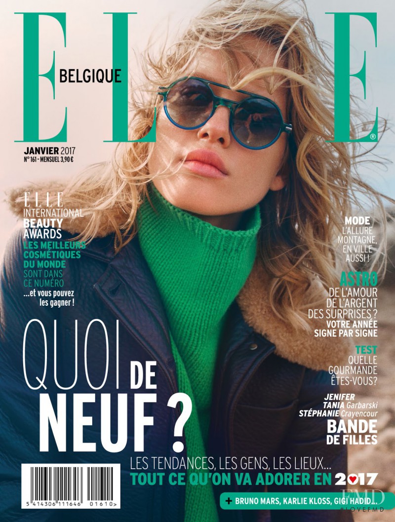 Laura Julie Schwab Holm featured on the Elle Belgium cover from January 2017