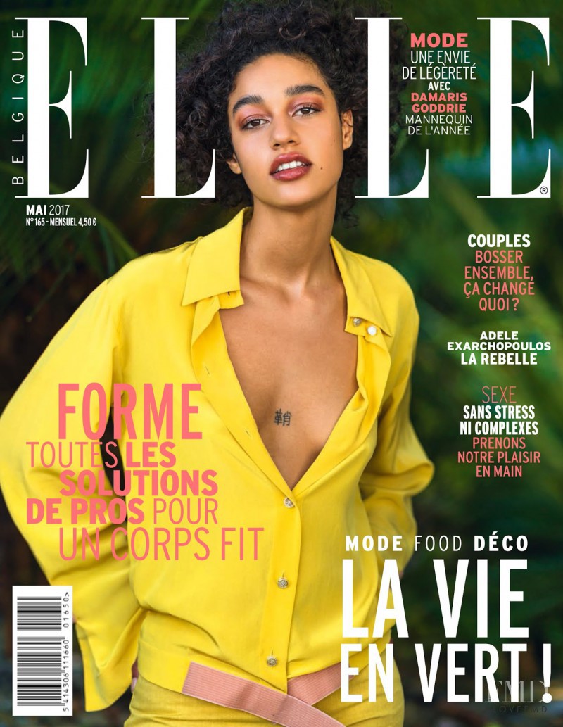 Damaris Goddrie featured on the Elle Belgium cover from May 2017