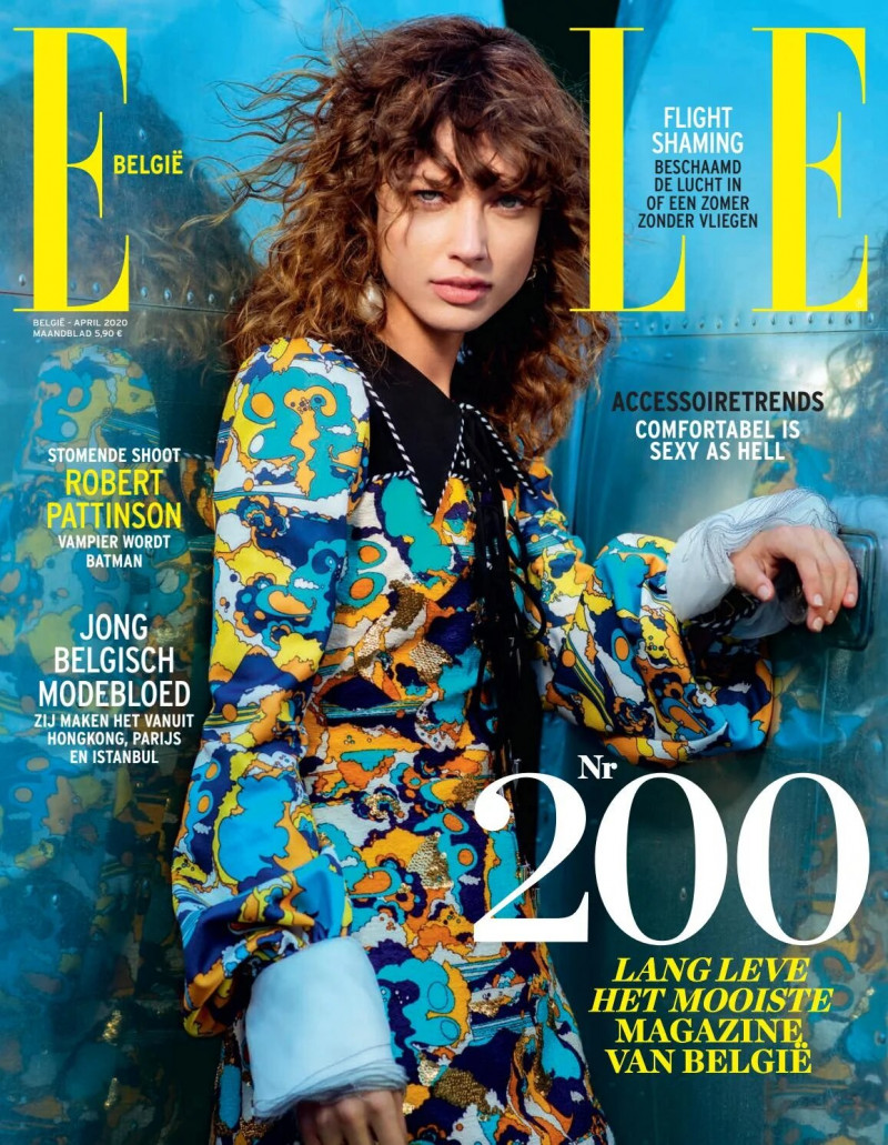 Gigi Ringel featured on the Elle Belgium cover from April 2020