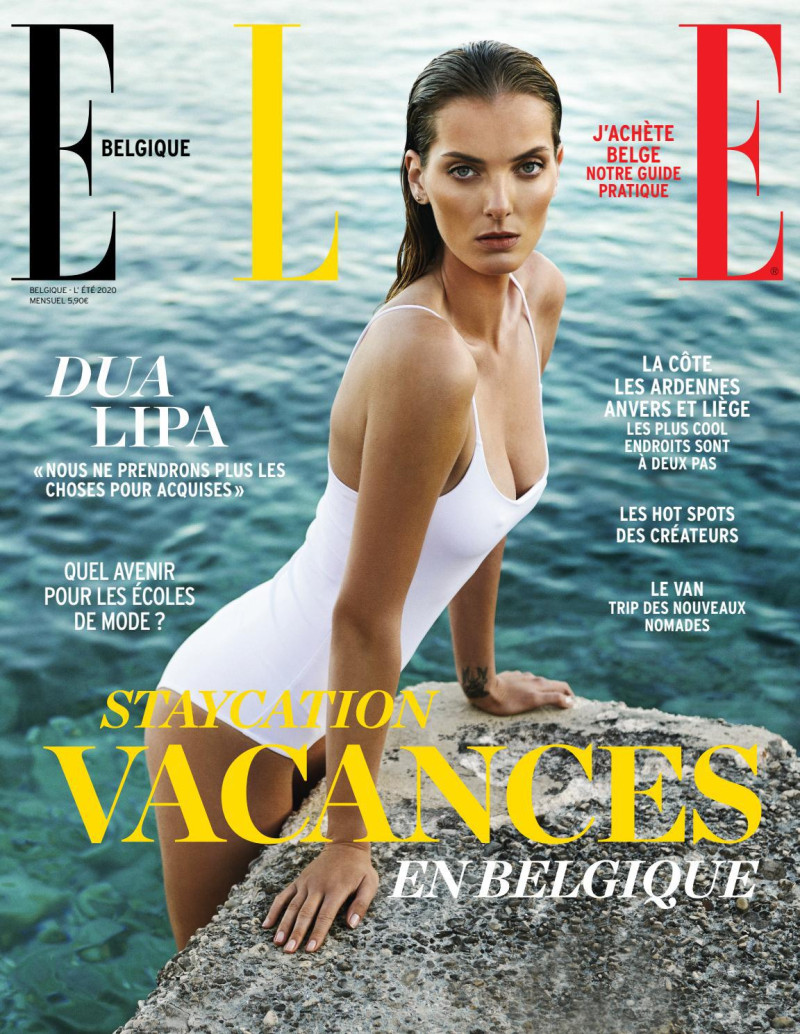 Denisa Dvorakova featured on the Elle Belgium cover from June 2020