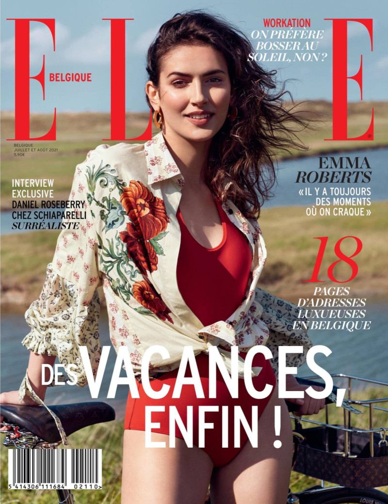 Sofia Surlan featured on the Elle Belgium cover from July 2021