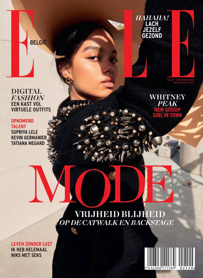 Whitney Peak featured on the Elle Belgium cover from September 2021
