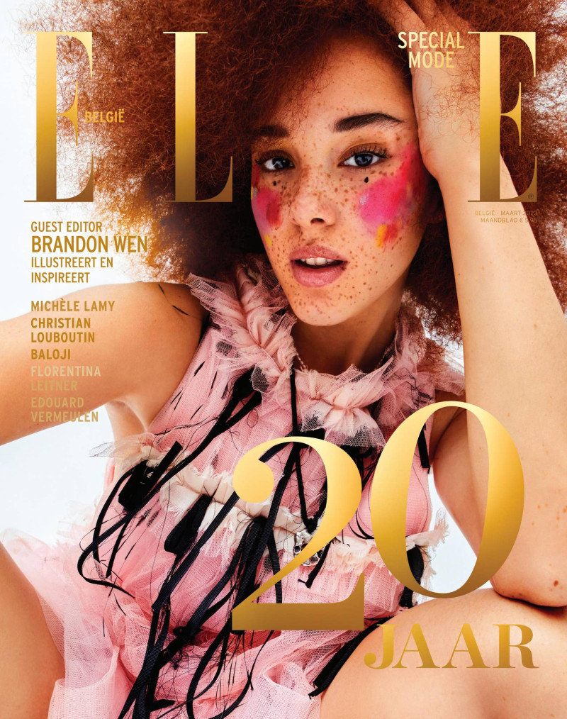 Carmen Garitano featured on the Elle Belgium cover from March 2023