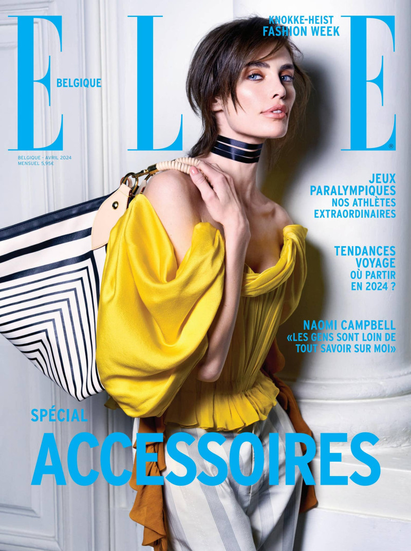 Rebecca Donaldson featured on the Elle Belgium cover from April 2024