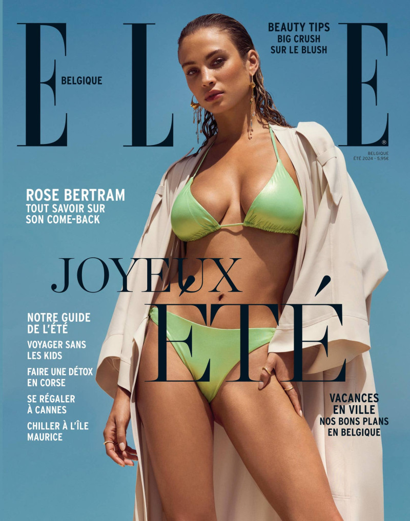 Stephanie Rose Bertram featured on the Elle Belgium cover from July 2024