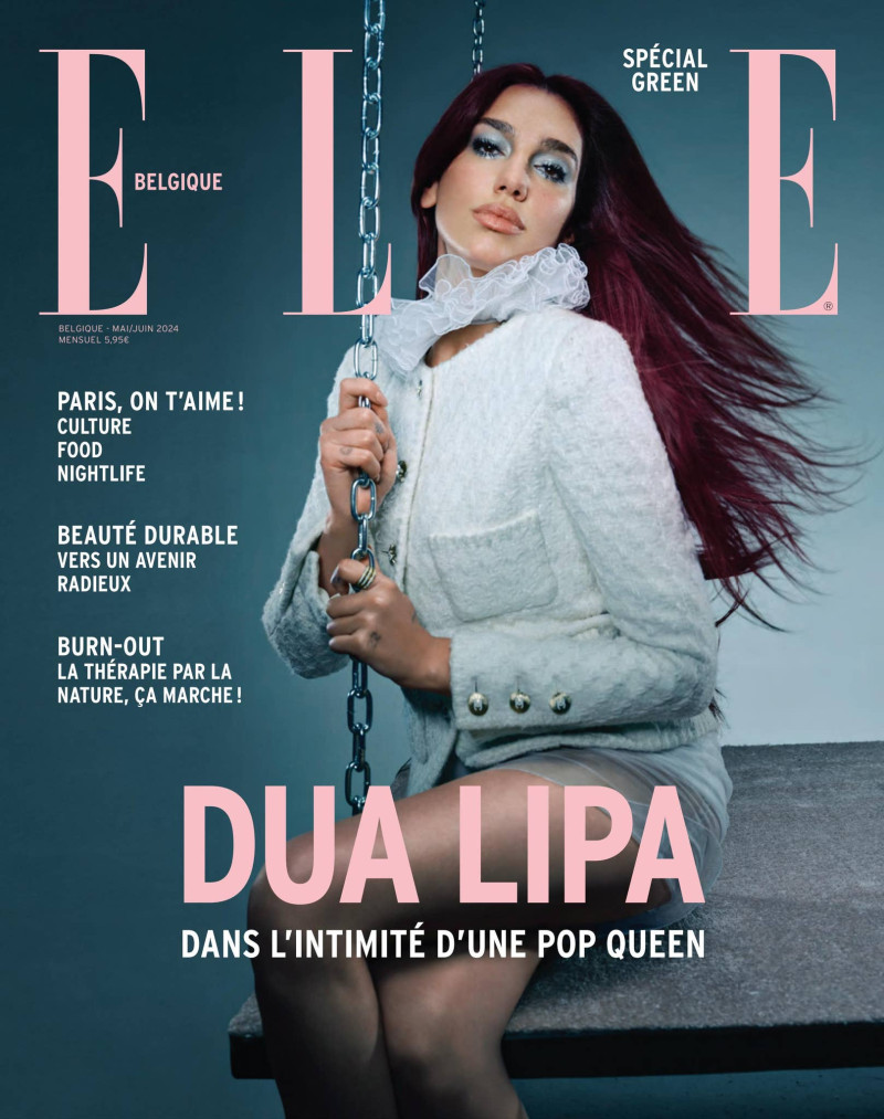 Dua Lipa featured on the Elle Belgium cover from May 2024