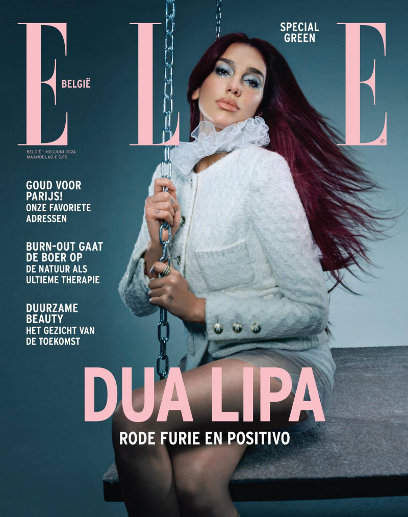 Dua Lipa featured on the Elle Belgium cover from May 2024