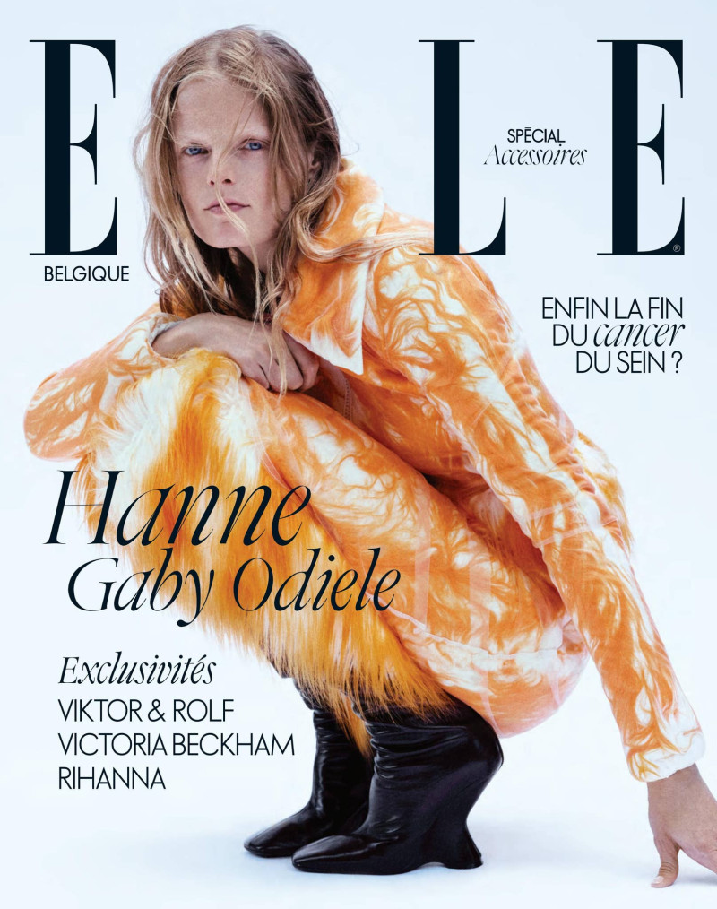 Hanne Gaby Odiele featured on the Elle Belgium cover from October 2024