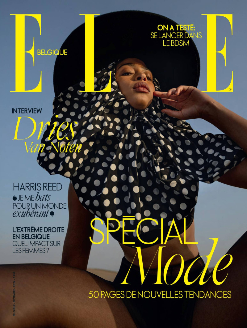 Zoe Thaets featured on the Elle Belgium cover from September 2024