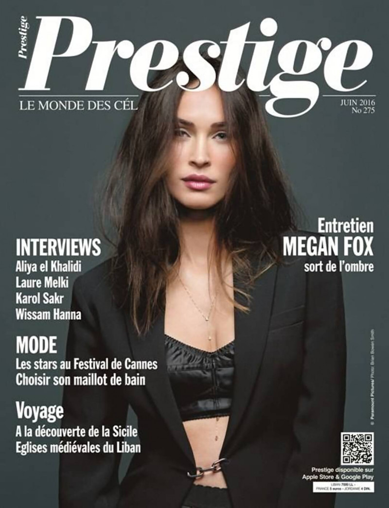 Megan Fox featured on the Prestige cover from June 2016