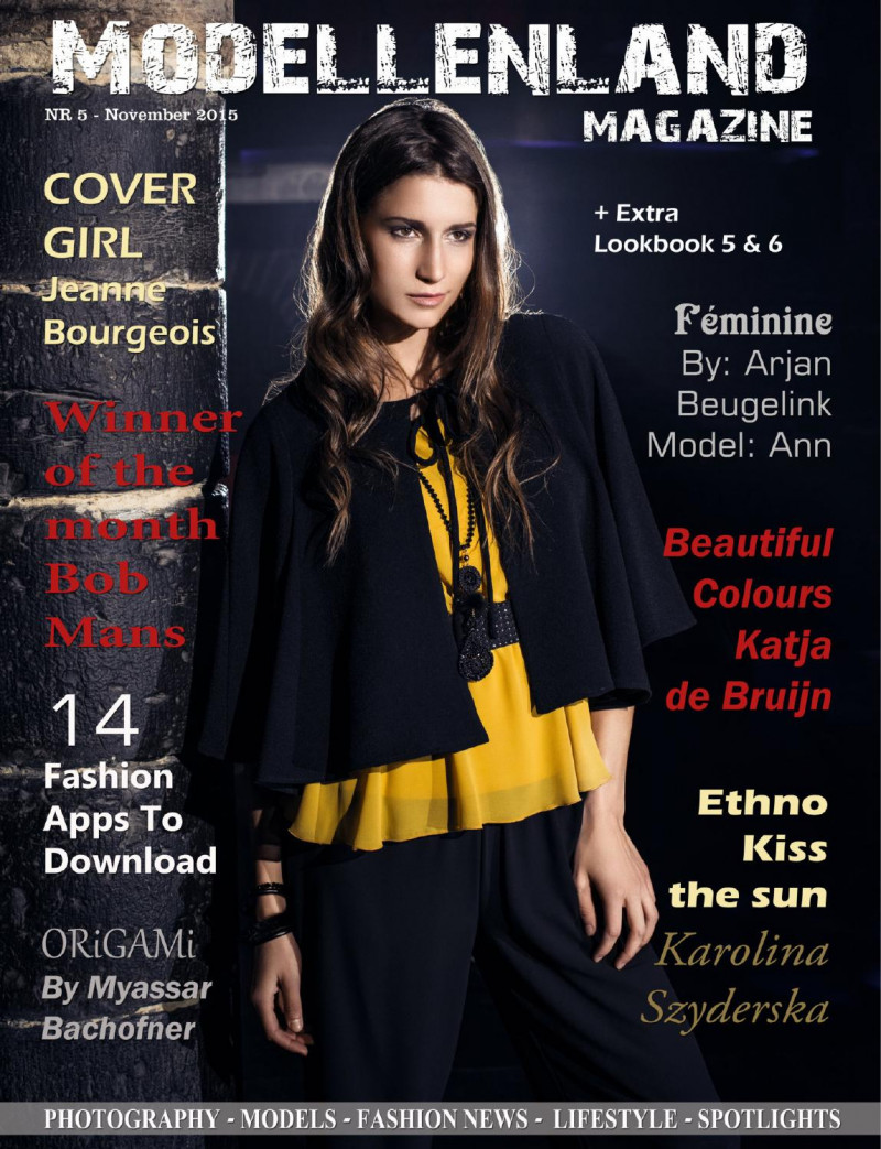 Jeanne Bourgeois featured on the ModellenLand Magazine cover from November 2015