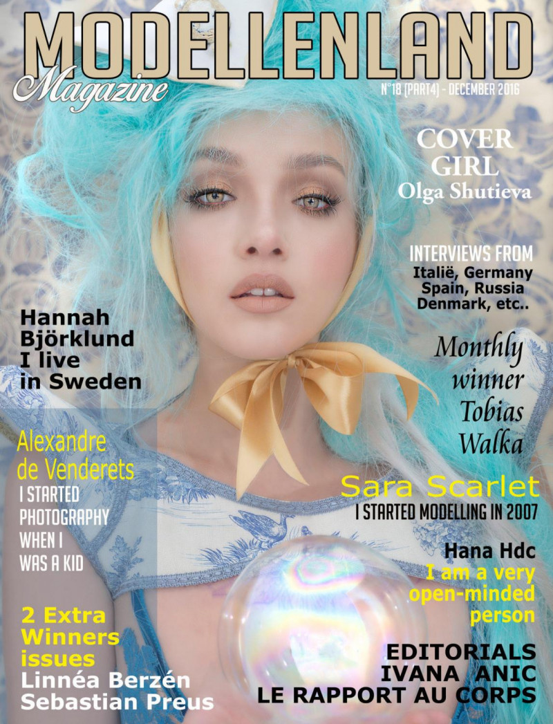 Olga Shutieva featured on the ModellenLand Magazine cover from December 2016