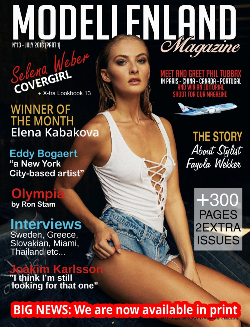 Selena Weber featured on the ModellenLand Magazine cover from July 2016