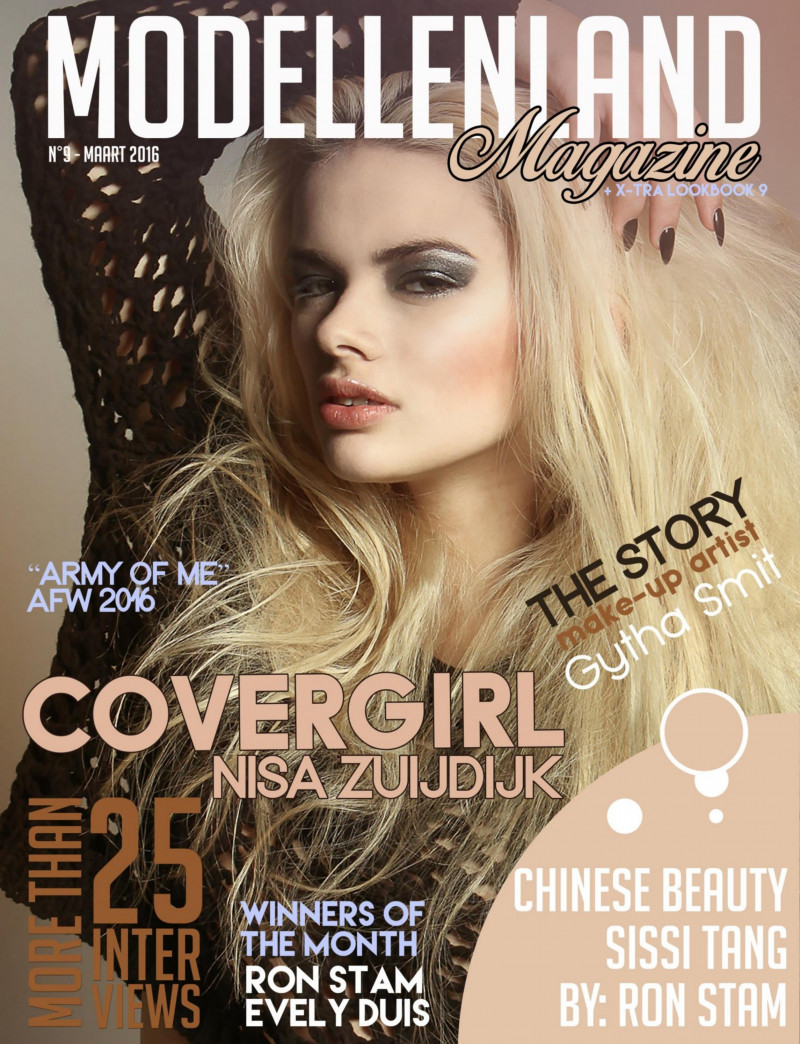 Nisa Zuijdijk featured on the ModellenLand Magazine cover from March 2016