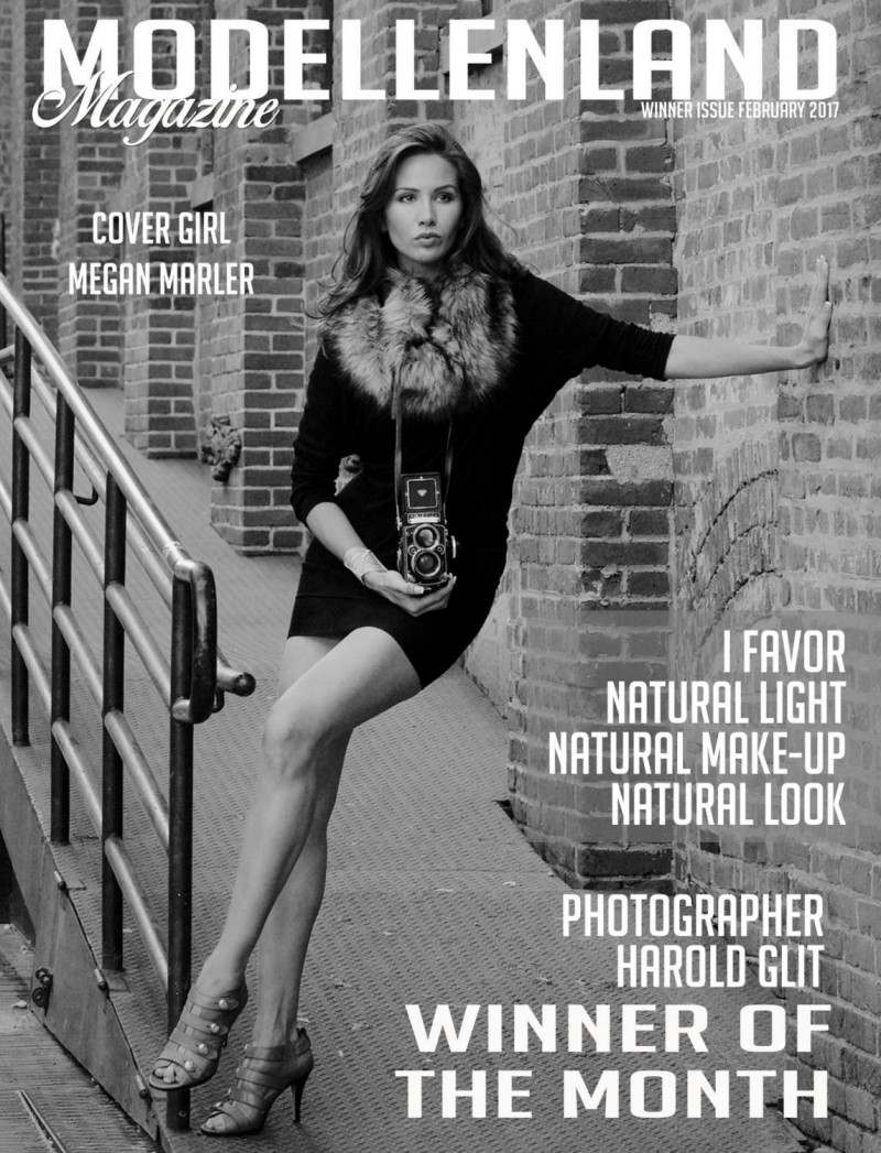 Megan Marler featured on the ModellenLand Magazine cover from February 2017