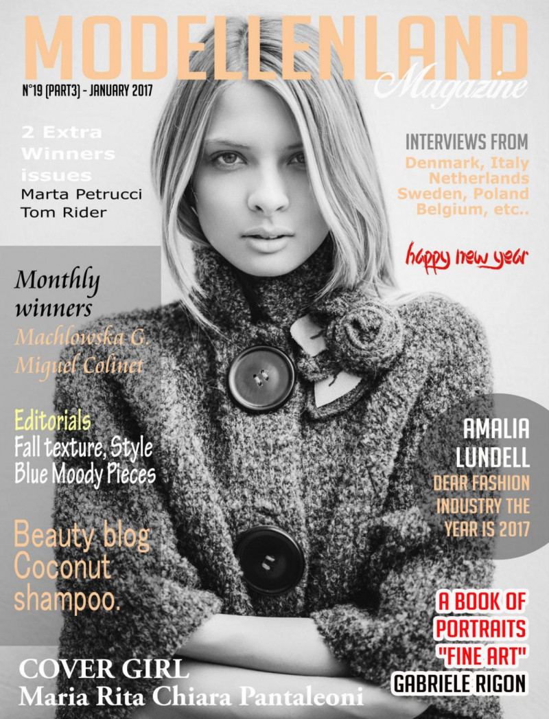 Maria Rita Chiara Pantaleoni featured on the ModellenLand Magazine cover from January 2017