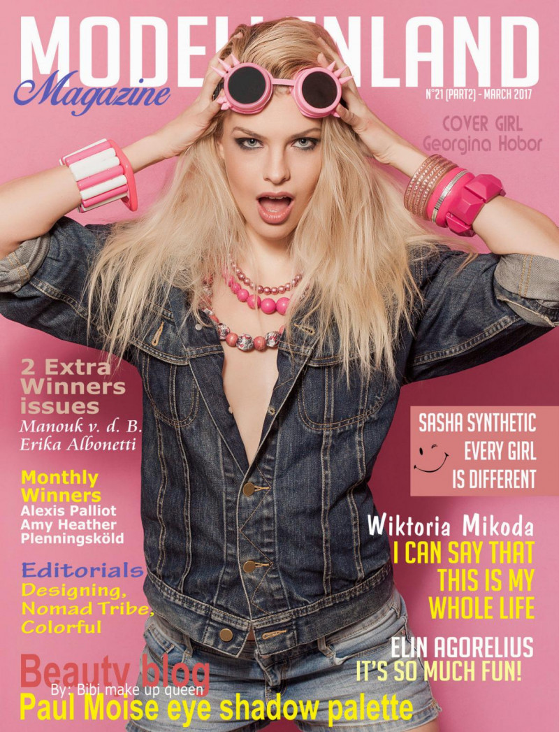 Georgina Hobor featured on the ModellenLand Magazine cover from March 2017