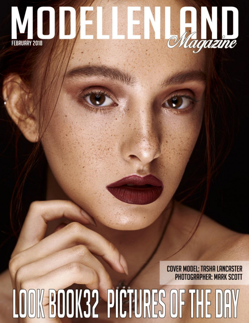 Tasha Lancaster featured on the ModellenLand Magazine cover from February 2018