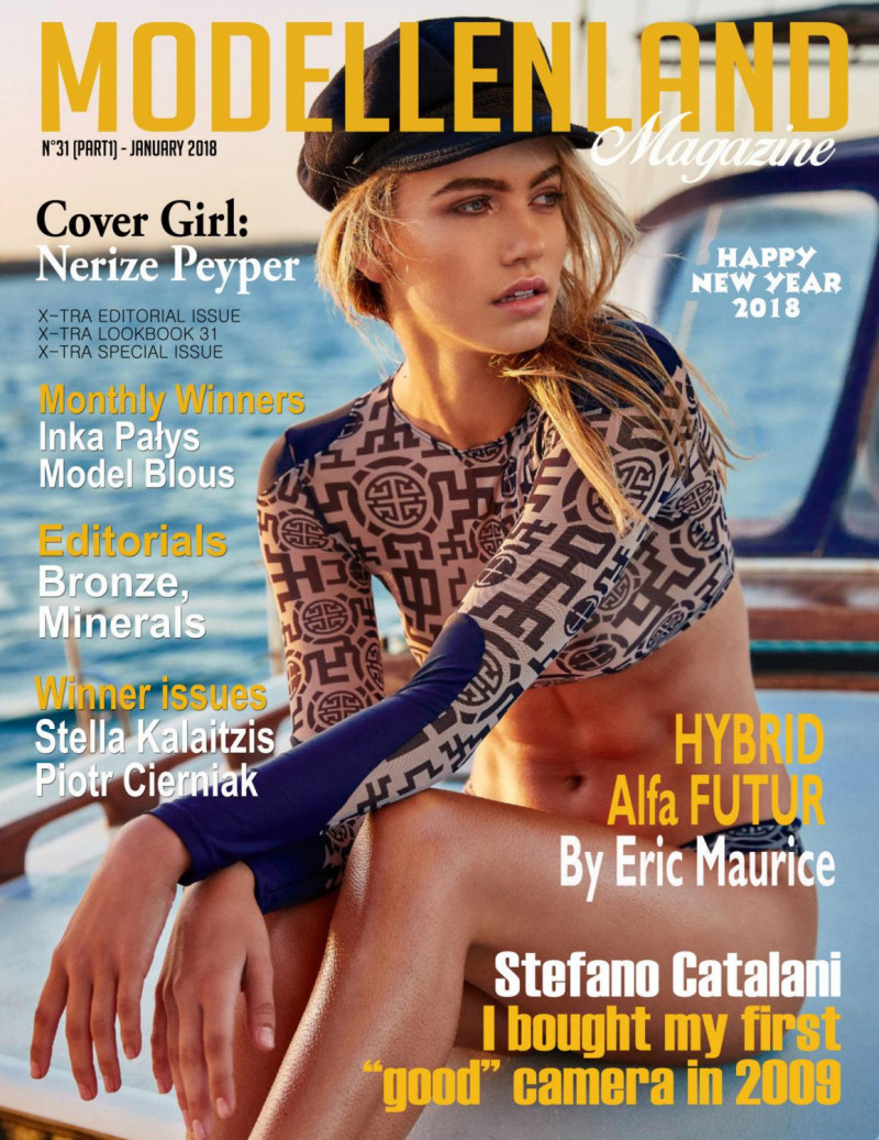 Nerize Peyper featured on the ModellenLand Magazine cover from January 2018