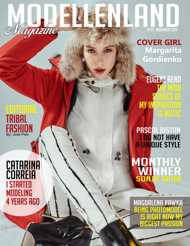 Margarita Gordienko featured on the ModellenLand Magazine cover from November 2018