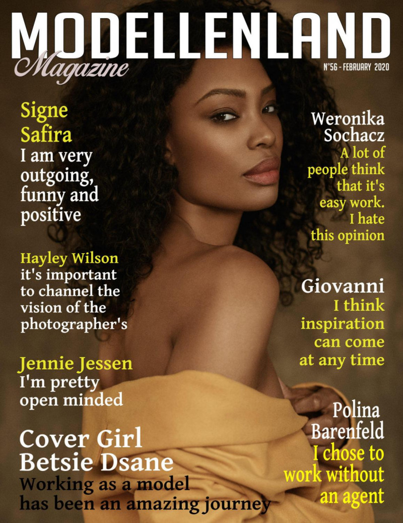 Betsie Dsane featured on the ModellenLand Magazine cover from February 2020