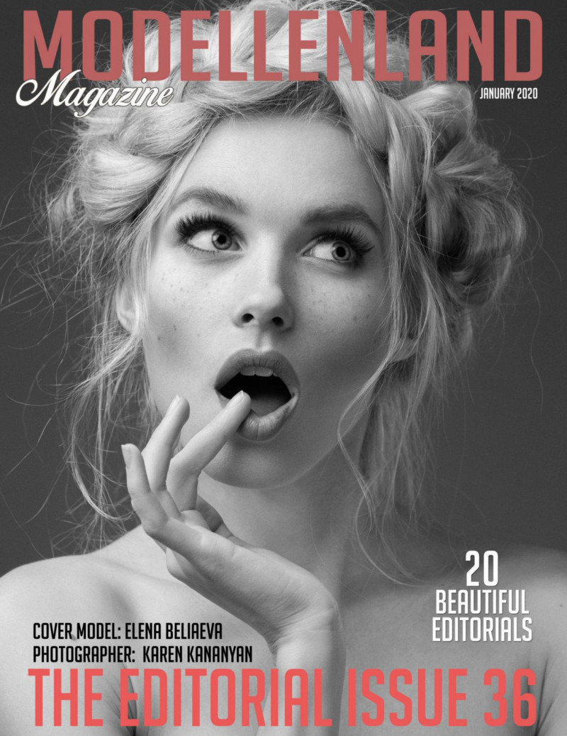 Elena Beliaeva featured on the ModellenLand Magazine cover from January 2020