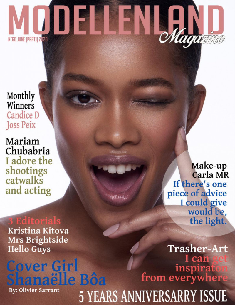 Shanaelle Boa featured on the ModellenLand Magazine cover from June 2020