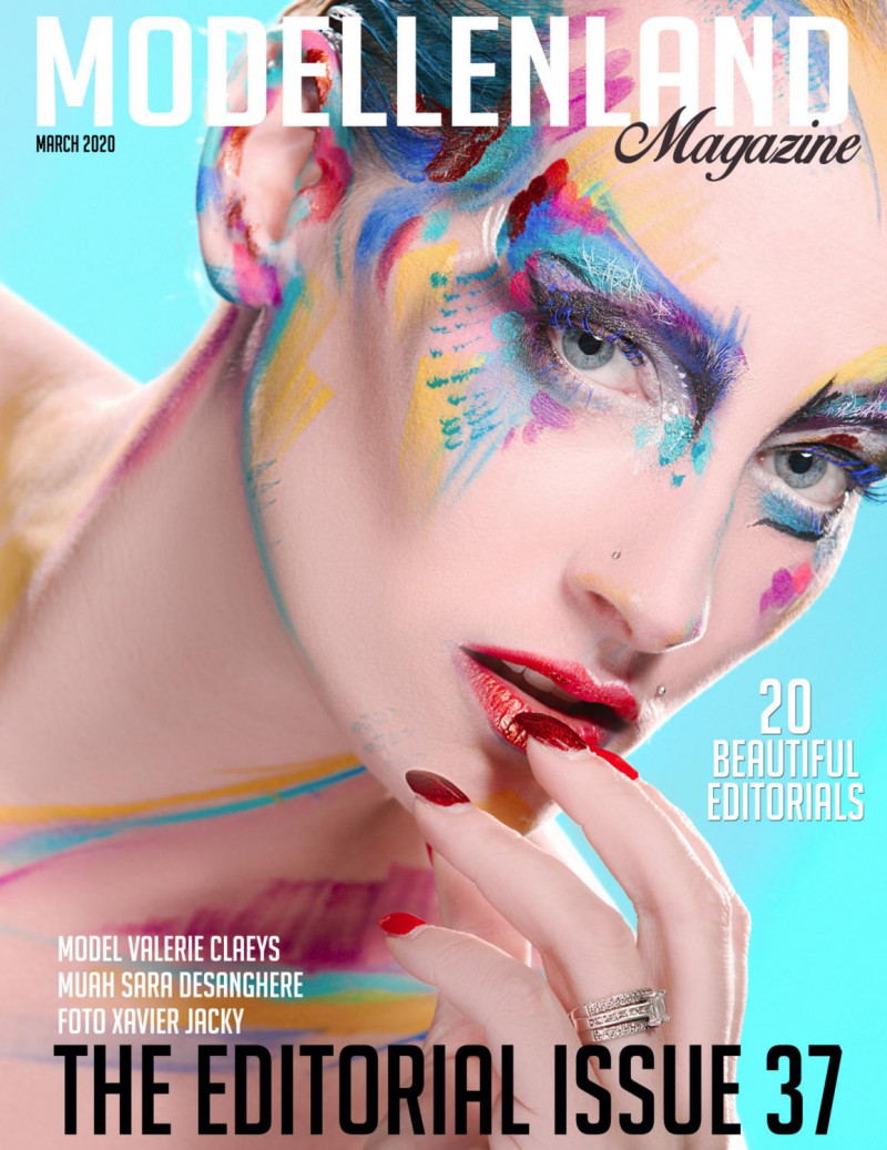 Valerie Claeys featured on the ModellenLand Magazine cover from March 2020