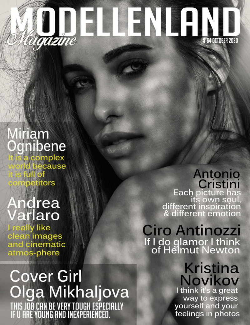 Olga Mikhaljova featured on the ModellenLand Magazine cover from October 2020