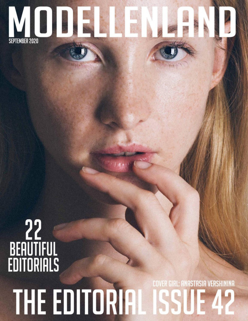 Anastasia Vershinina featured on the ModellenLand Magazine cover from September 2020