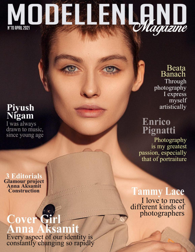 Anna Aksamit featured on the ModellenLand Magazine cover from April 2021