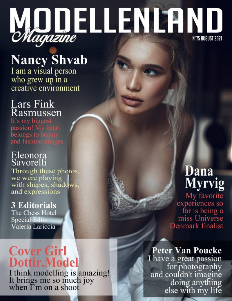 Dottir featured on the ModellenLand Magazine cover from August 2021