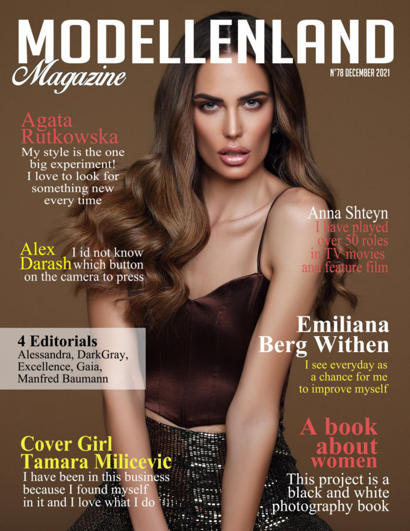 Tamara Milicevic featured on the ModellenLand Magazine cover from December 2021