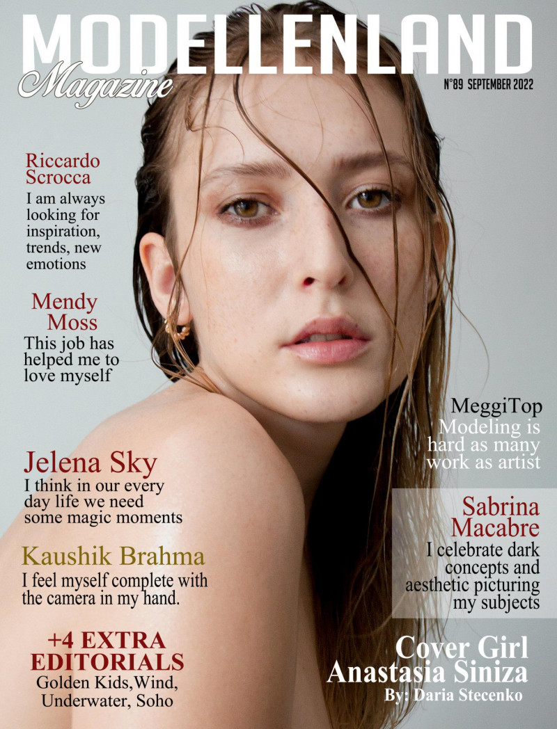 Anastasia Siniza featured on the ModellenLand Magazine cover from September 2022