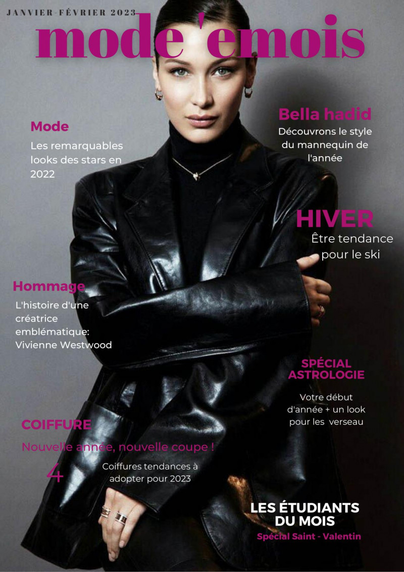 Bella Hadid featured on the Mode \'Emois cover from January 2023