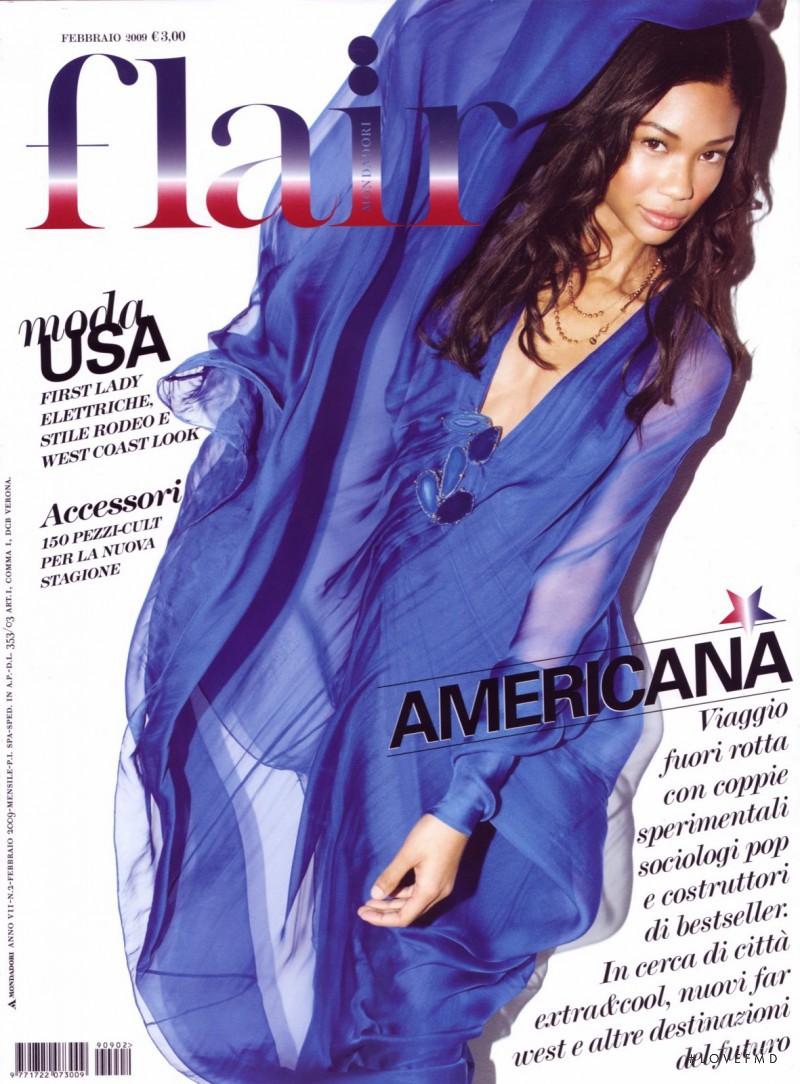 Chanel Iman featured on the flair Italy cover from February 2009