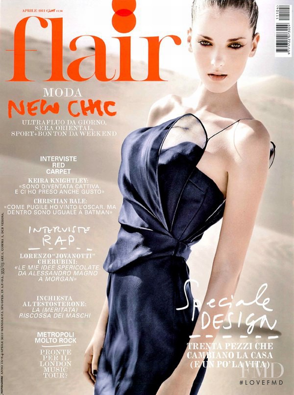 Denisa Dvorakova featured on the flair Italy cover from April 2011