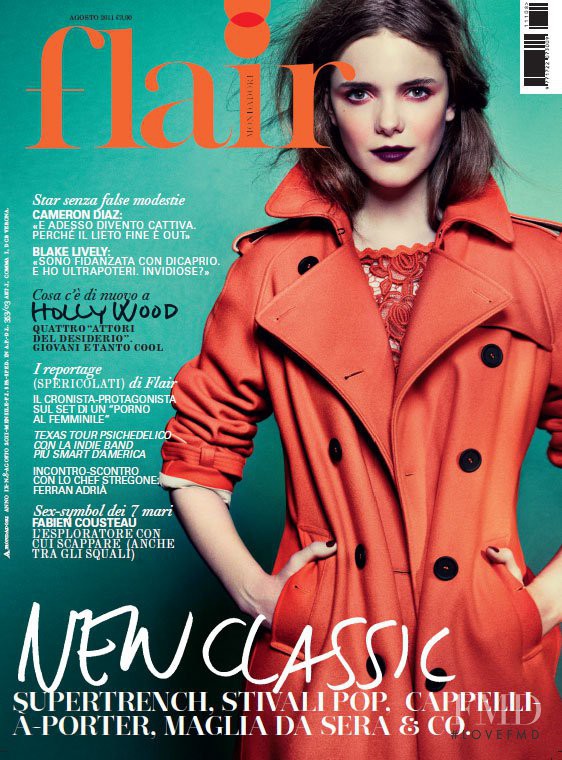 Imogen Morris Clarke featured on the flair Italy cover from August 2011