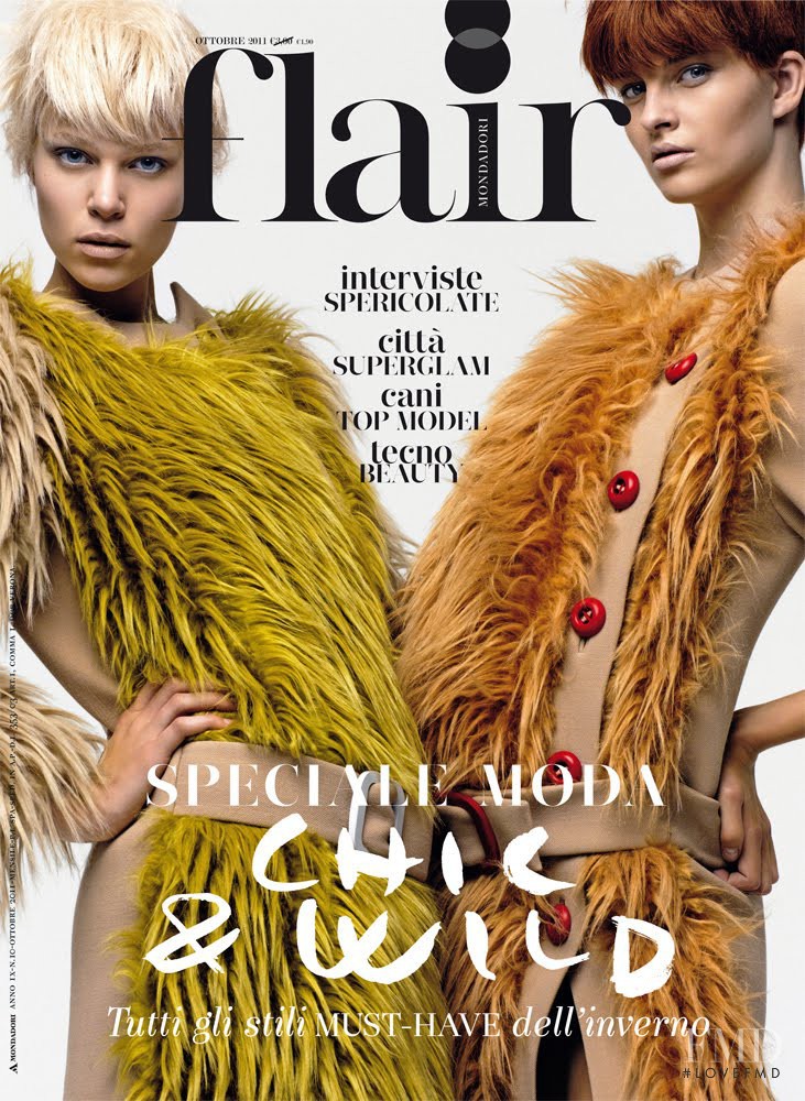 Sona Matufkova, Claire Collins featured on the flair Italy cover from October 2011