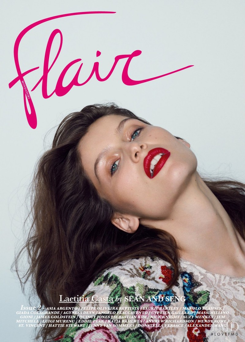 Laetitia Casta featured on the flair Italy cover from November 2012