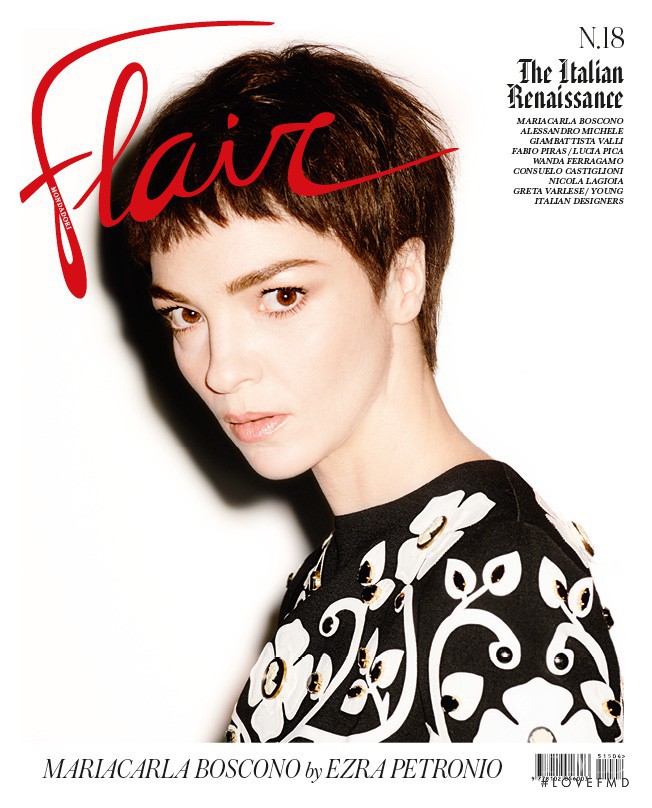 Mariacarla Boscono featured on the flair Italy cover from September 2015