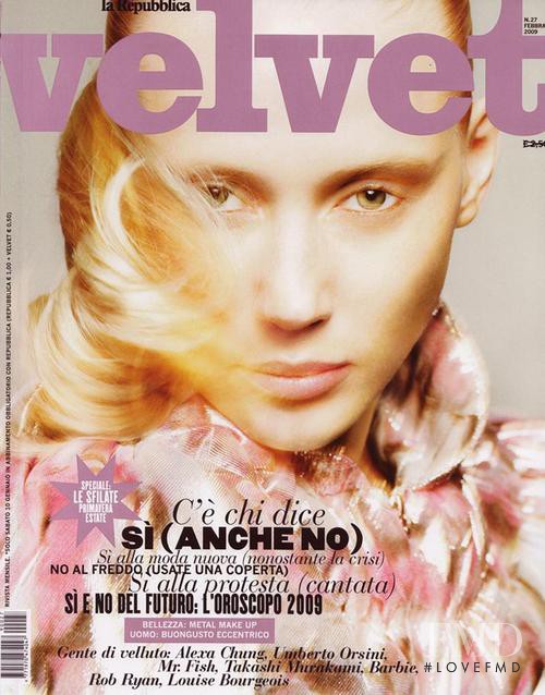 Colette Pechekhonova featured on the Velvet Italy cover from February 2009