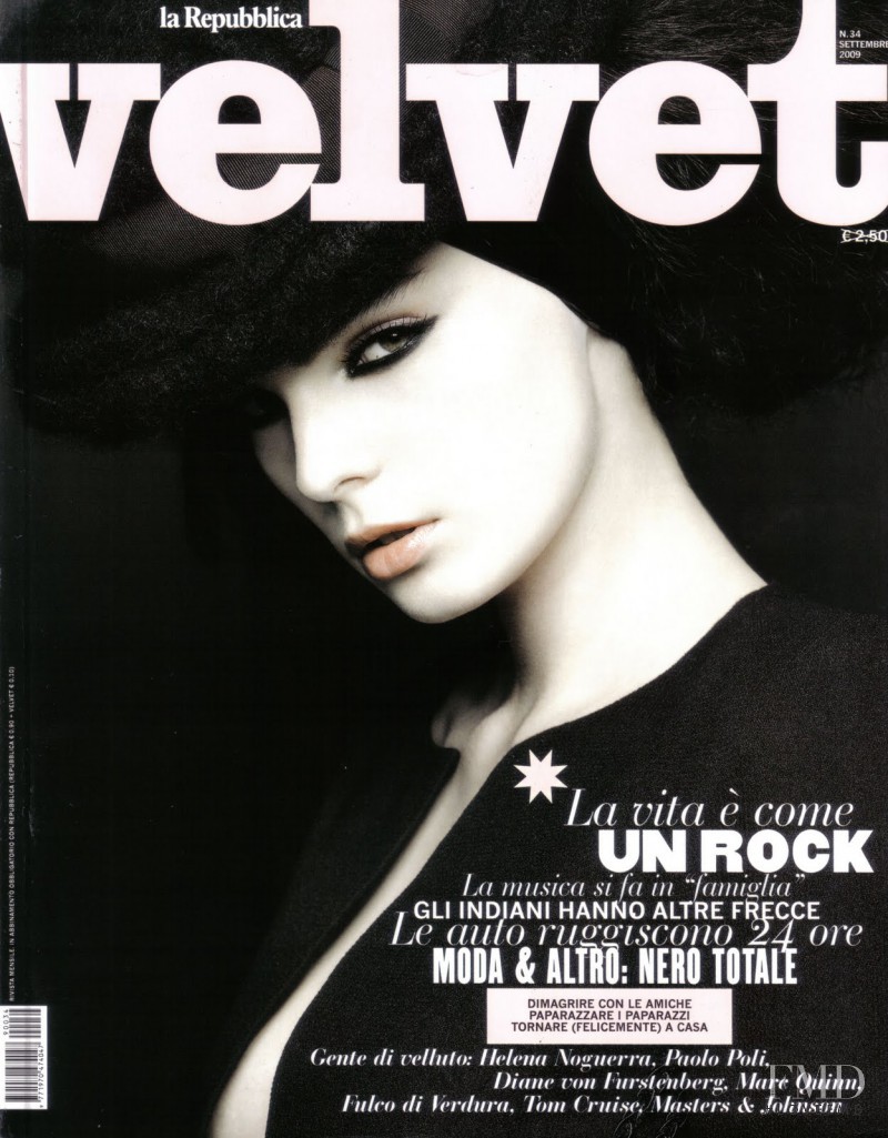 Yulia Leontieva featured on the Velvet Italy cover from September 2009
