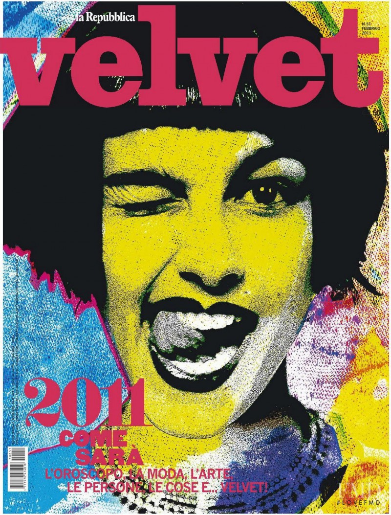 Vika Volkute featured on the Velvet Italy cover from February 2011