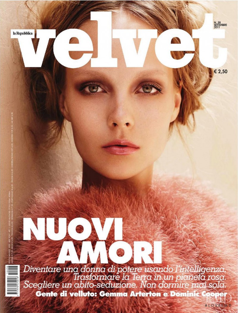 Kristy Kaurova featured on the Velvet Italy cover from September 2011
