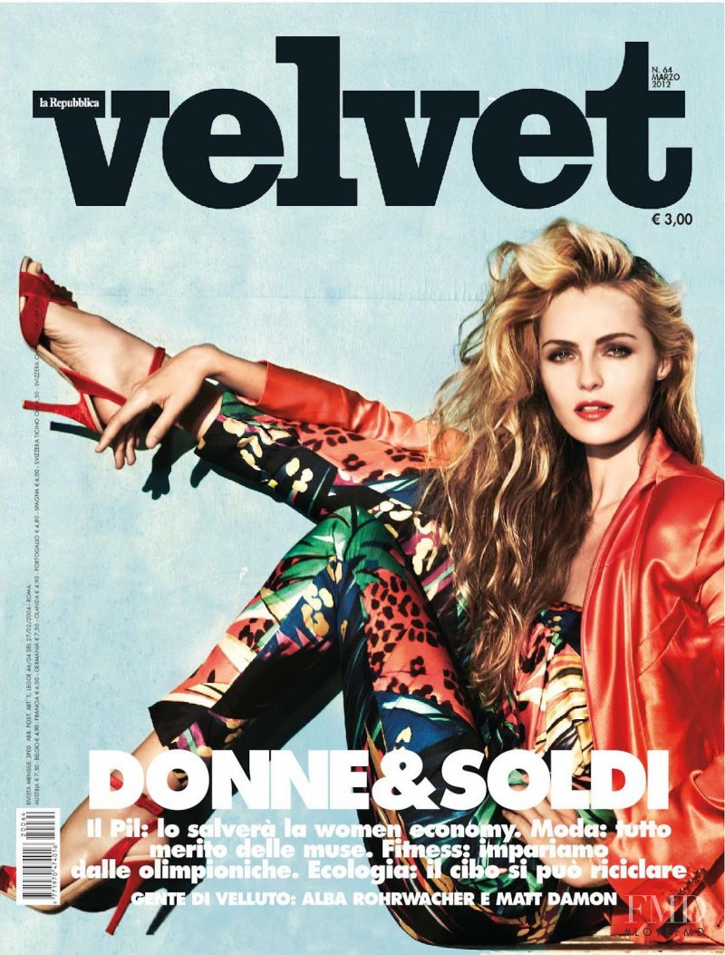 Valentina Zelyaeva featured on the Velvet Italy cover from March 2012