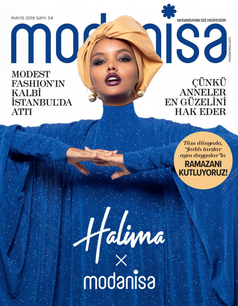 Halima Aden featured on the Modanisa cover from May 2019