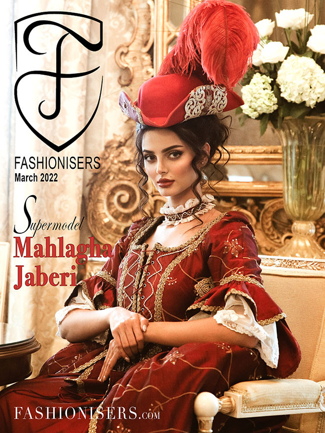 Mahlagha Jaberi featured on the Fashionisers cover from March 2022